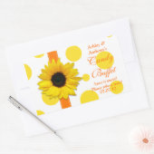 Oranje geel zonnebloem polka stippen Snoep buffet Rechthoekige Sticker (Envelop)