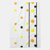 Oranje geel zwart polka stippen theedoek (Verticaal)