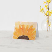 Oranje geelbruine zonnebloem waterverf Daisy Kaart (Gele Bloem)