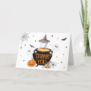 Oranje geest Halloween Baby is Baby shower brouwen Bedankkaart