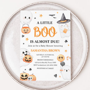 Oranje Geest Halloween Kleine Boe Baby Shower Kaart