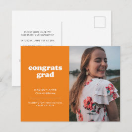Oranje Gefeliciteerd Afstudeerder Foto Afstuderen  Briefkaart