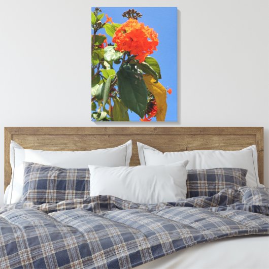 Oranje geigerboom canvas afdruk (Insitu (Slaapkamer))