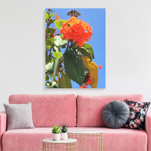 Oranje geigerboom canvas afdruk (Insitu (Woonkamer))
