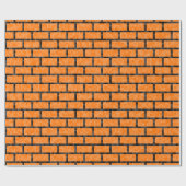 Oranje, geïnspireerd 8-bits patroon van blokken cadeaupapier (Vlak)