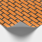 Oranje, geïnspireerd 8-bits patroon van blokken cadeaupapier (Hoek)