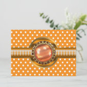 Oranje Gejubileerd Uitnodigingsfeestje Kaart (Staand voorkant)