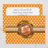 Oranje Gejubileerd Uitnodigingsfeestje Kaart (Voorkant / Achterkant)