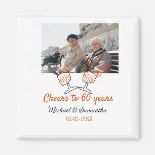 Oranje gejuich voor 60-jarig huwelijksfeest magneet