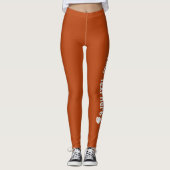 Oranje gekleurde gepersonaliseerde vlindernaam leggings (Voorkant)