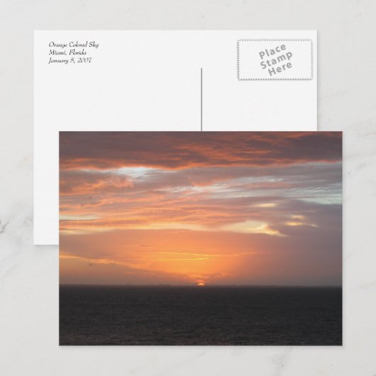 Oranje gekleurde hemel briefkaart (Voorkant / Achterkant)