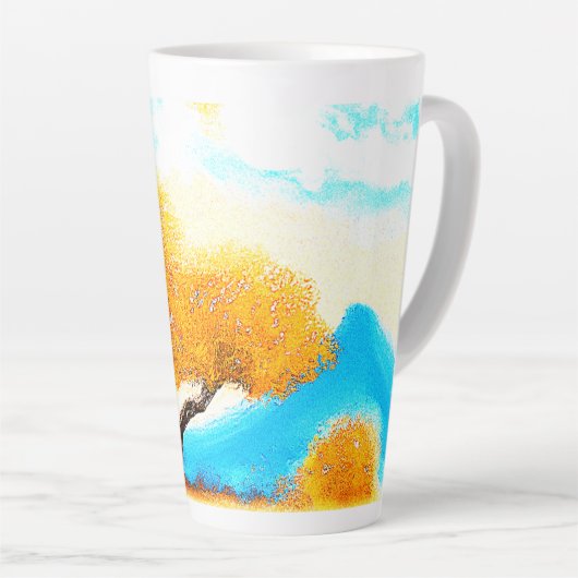 "Oranje gekleurde Natuur" Kutfoto. Bestel nu Latte Mok (Rechterhoek)