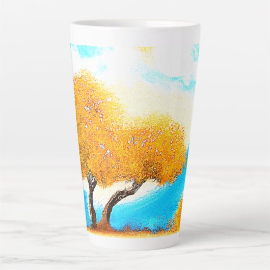 "Oranje gekleurde Natuur" Kutfoto. Bestel nu Latte Mok (Voorkant)