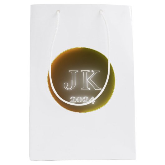Oranje Gele 2024 Geschenktas Medium Cadeauzakje (Voorkant)