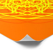 Oranje Gele Abstracte Kunst Kaleidoscoop Poster (Hoek)