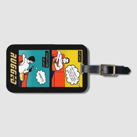 oranje gele blauwe honing Rugged Geek Comics Bagagelabel (Voorkant (horizontaal))