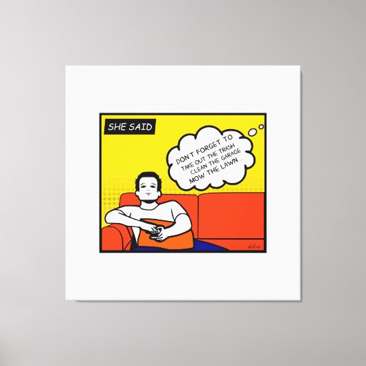 oranje gele blauwe honing Rugged Geek Comics Canvas Afdruk (Voorkant)