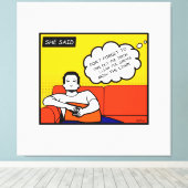 oranje gele blauwe honing Rugged Geek Comics Canvas Afdruk (Insitu (Houten vloer))