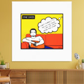 oranje gele blauwe honing Rugged Geek Comics Canvas Afdruk (Insitu (Woonkamer))