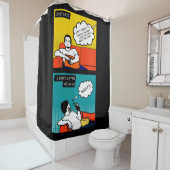 oranje gele blauwe honing Rugged Geek Comics Douchegordijn (In situ)