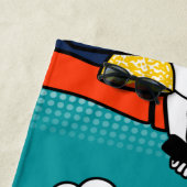 oranje gele blauwe honing Rugged Geek Comics Strandlaken (In situ)