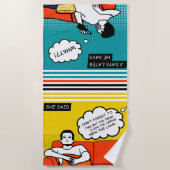 oranje gele blauwe honing Rugged Geek Comics Strandlaken (Voorkant)