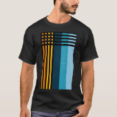 Oranje gele blauwe strepen Gepersonaliseerd T-shirt (Voorkant)