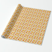Oranje gele bloem cadeaupapier (Uitgerold)