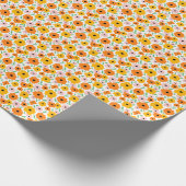 Oranje gele bloem cadeaupapier (Hoek)
