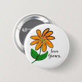Oranje Gele Bloem Ronde Button 5,7 Cm (Voorkant /achterkant)