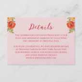 Oranje gele bloemen Chinese trouwgegevens Informatiekaartje (Voorkant)