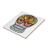 Oranje gele bloemen Mexicaanse suikerschedel Tegeltje (Zijkant)