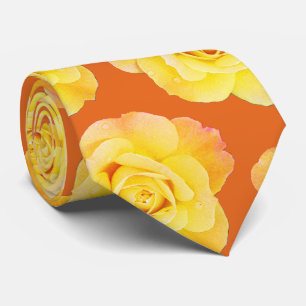 Oranje Gele Bloemen Roos Modern Stijlvol Cadeau Stropdas