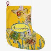 Oranje gele bodemberoerende bloemen groot grote kerstsok (Voorkant)