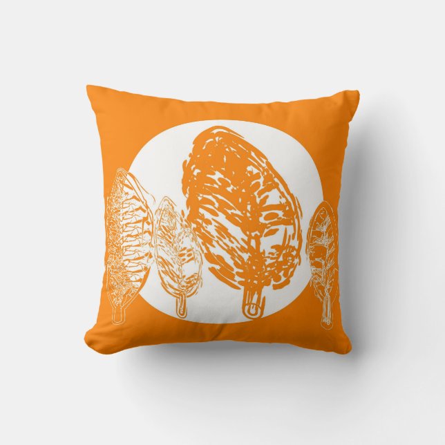 Oranje/gele bomen - Pijlstang Kussen (Voorkant)