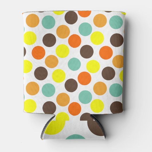 Oranje, gele, bruine, blauwe Stippen Blikjeskoeler (Voorkant)