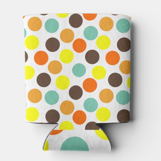 Oranje, gele, bruine, blauwe Stippen Blikjeskoeler (Achterkant)