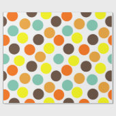 Oranje, gele, bruine, blauwe Stippen Cadeaupapier (Vlak)