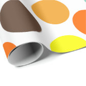 Oranje, gele, bruine, blauwe Stippen Cadeaupapier (Rol Hoek)
