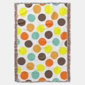 Oranje, gele, bruine, blauwe Stippen Deken (Voorkant Verticaal)