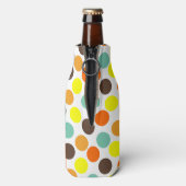 Oranje, gele, bruine, blauwe Stippen Flesjeskoeler (Fles Achterkant)