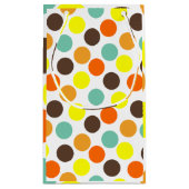 Oranje, gele, bruine, blauwe Stippen Klein Cadeauzakje (Achterkant)