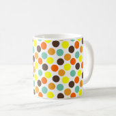 Oranje, gele, bruine, blauwe Stippen Koffiemok (Voorkant rechts)
