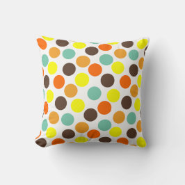 Oranje, gele, bruine, blauwe Stippen Kussen