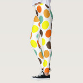 Oranje, gele, bruine, blauwe Stippen Leggings (Links)