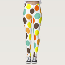 Oranje, gele, bruine, blauwe Stippen Leggings