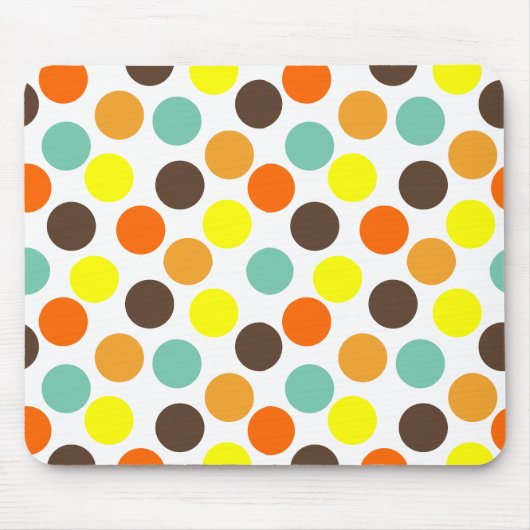 Oranje, gele, bruine, blauwe Stippen Muismat (Voorkant)