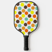Oranje, gele, bruine, blauwe Stippen Pickleball Paddle (Voorkant)