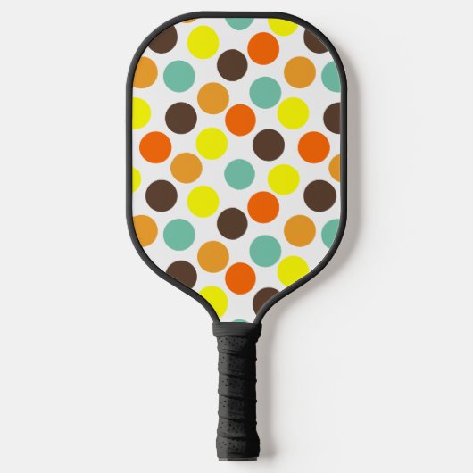 Oranje, gele, bruine, blauwe Stippen Pickleball Paddle (Voorkant)