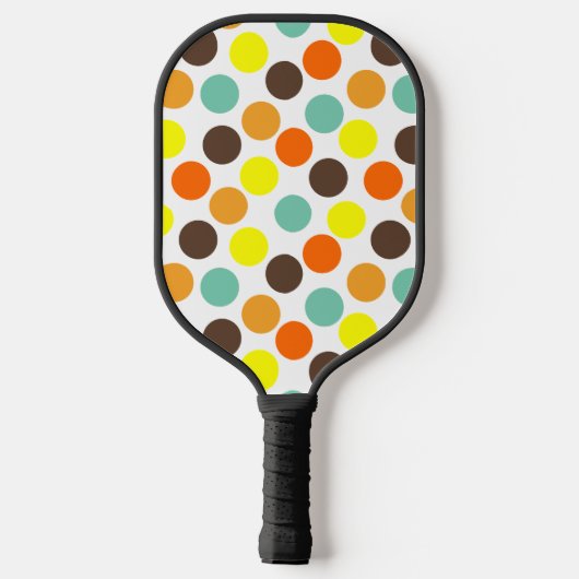 Oranje, gele, bruine, blauwe Stippen Pickleball Paddle (Achterkant)